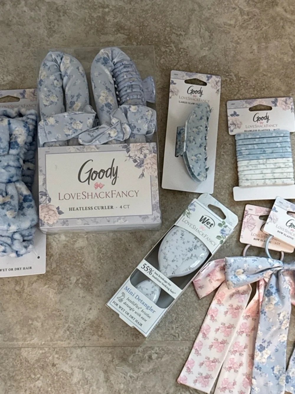 LoveShackFancy Kids Blue Floral Hair Accessory Bundle